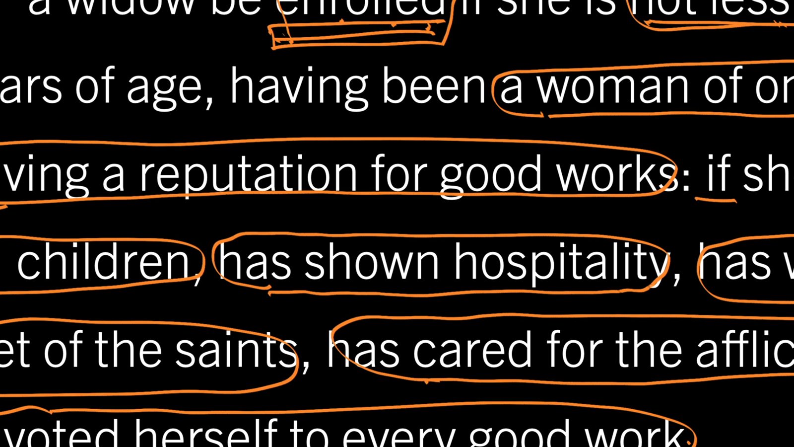 An Official Order of Seasoned Widows: 1 Timothy 5:9–10
