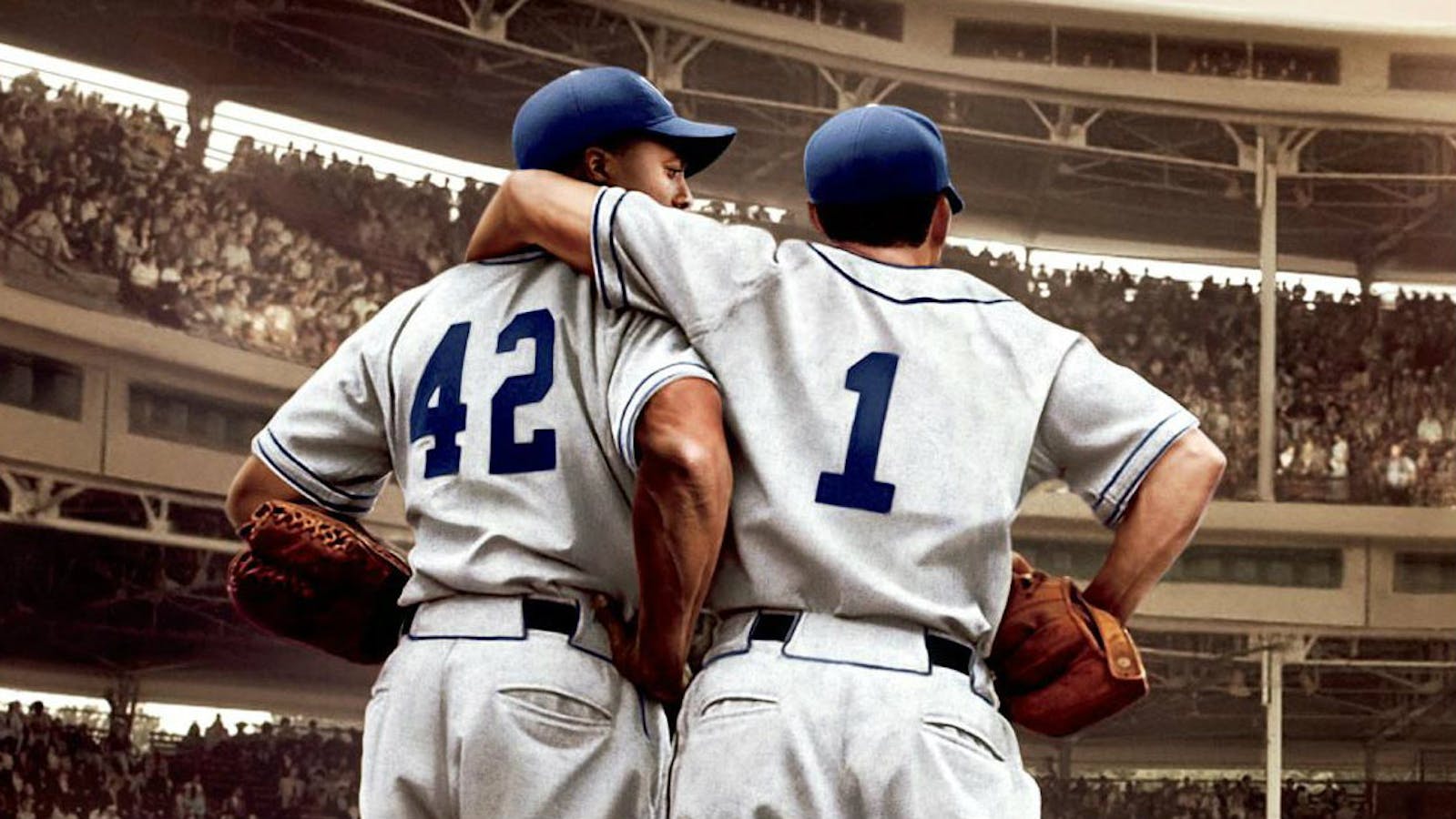 A statue of Jackie Robinson and Pee Wee Reese stands in Coney Island,  commemorating Reese's on field comforting of Robinson during his first year  Stock Photo - Alamy